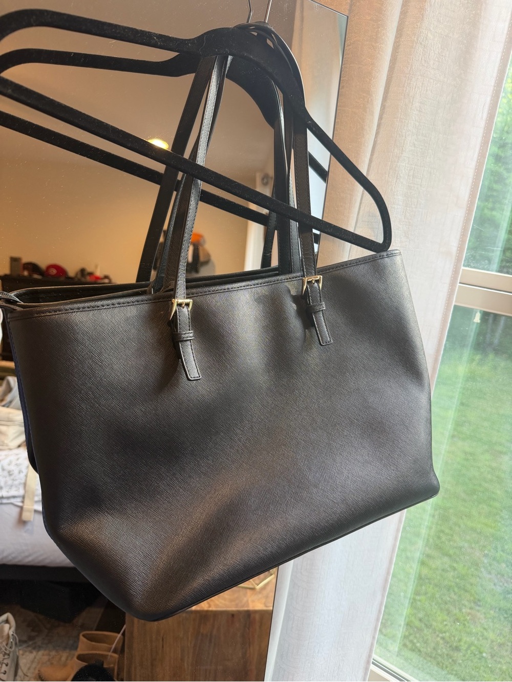 Michael Kors Black Leather Tote - Picture 2 of 5
